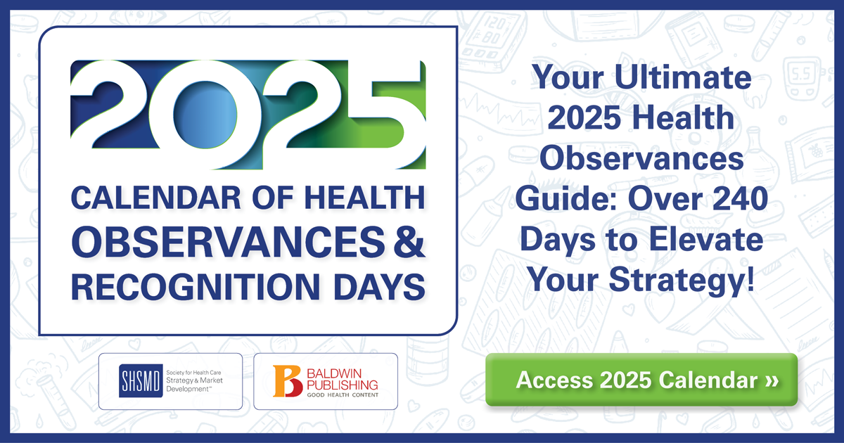 2025 Calendar Of Health Observances SHSMD