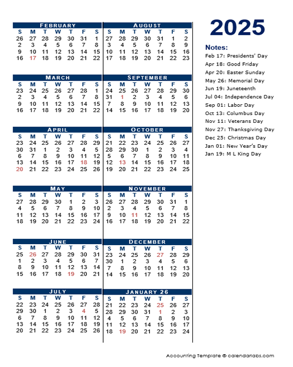2025 Fiscal Period Calendar 4 4 5 Free Printable Templates