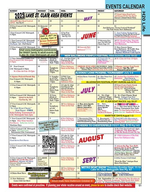 2025 Full Calendar Of Events Lake St Clair