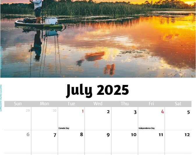 Fishing Calendar July 2025