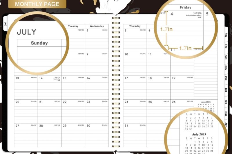 Weekly Monthly Planning Calendar July 2025 June 2026