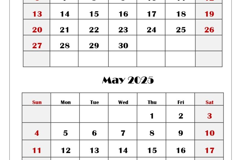 April May 2025 Calendar With Holidays