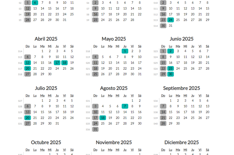 Calendario Mayo 2025 Colombia