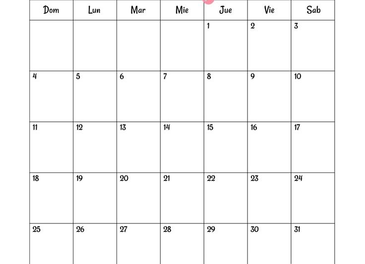 Calendario De Mayo 2025