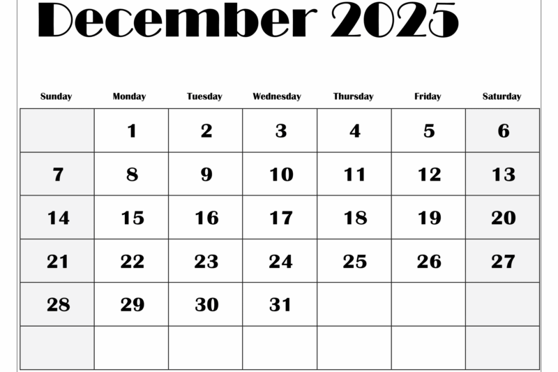 2025 May December Calendar Printable