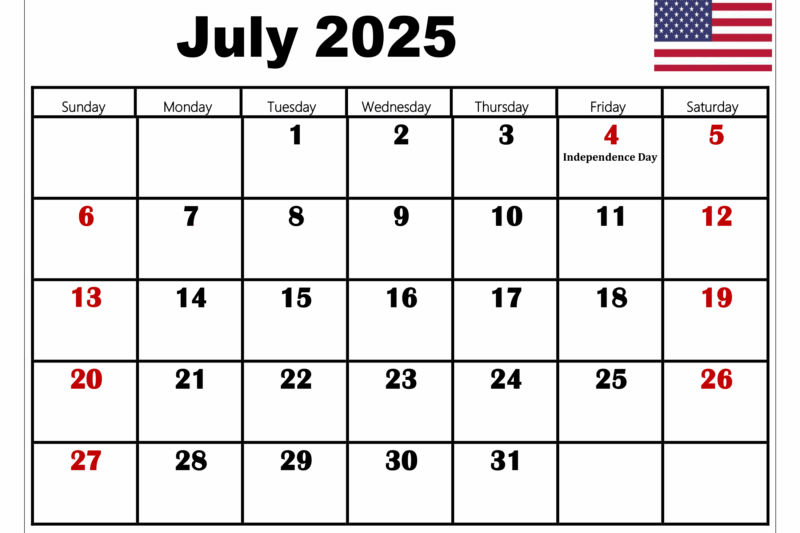 July 2025 Calendar Usa