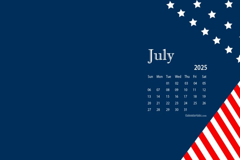 July 2025 Desktop Calendar