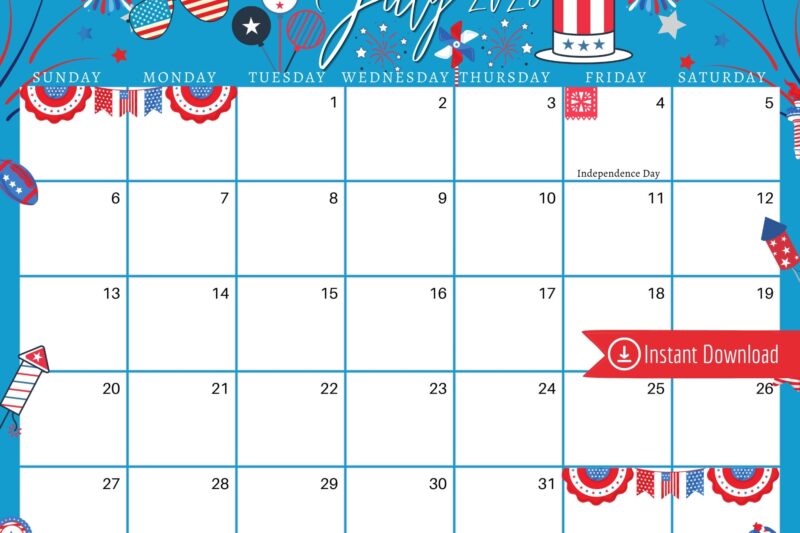 Fourth Of July 2025 Calendar