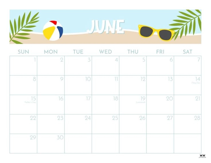 June 2025 Calendars 107 FREE Printables Printabulls