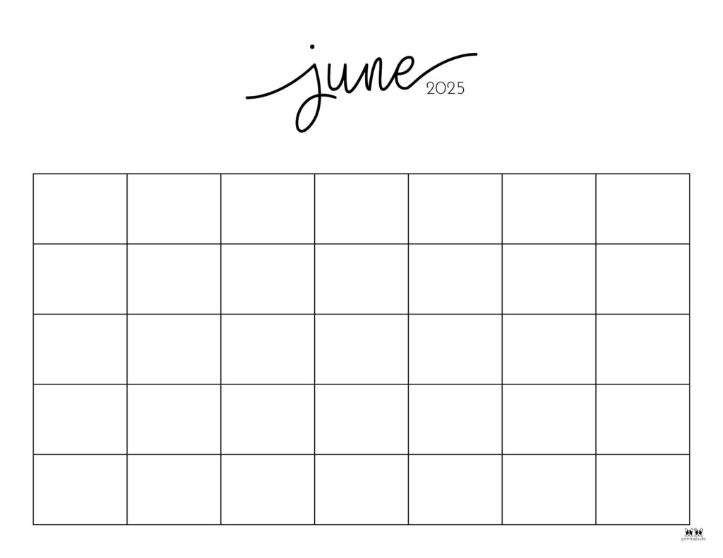 June 2025 Calendars 107 FREE Printables Printabulls