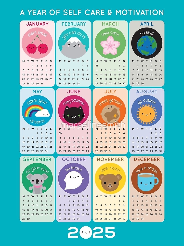 Kawaii Motivation U0026 Self Care 2025 Calendar