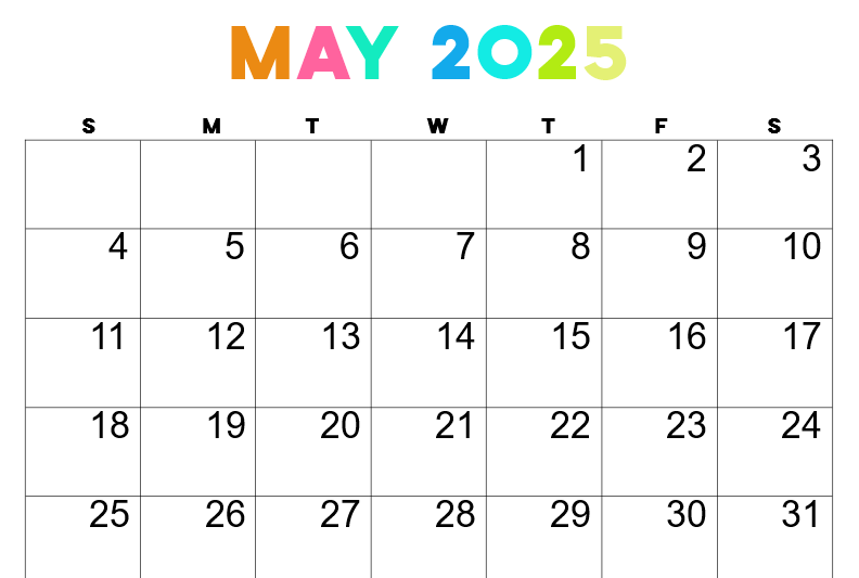 Show Calendar For May 2025