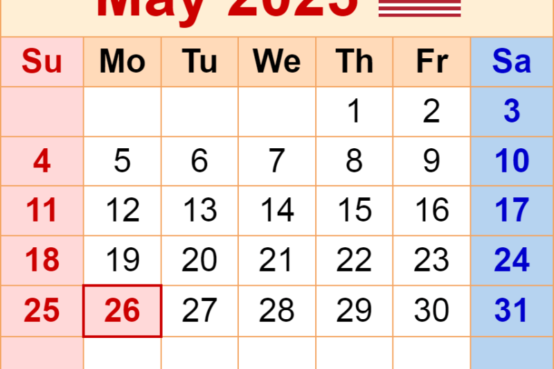 Calendarpedia May 2025