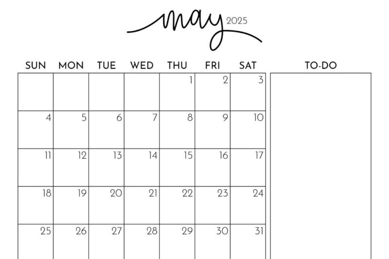 Calendar 2025 May