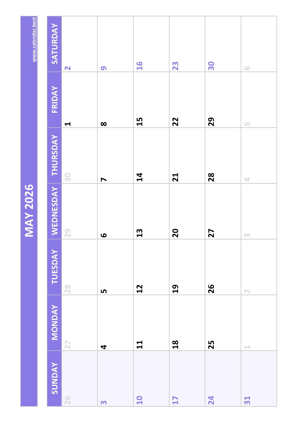 May 2026 Calendar Calendar best