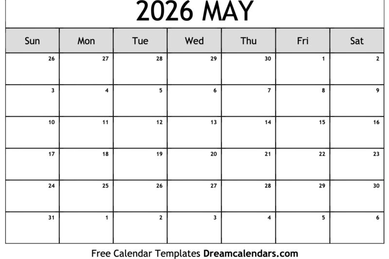 Calendar May 2026