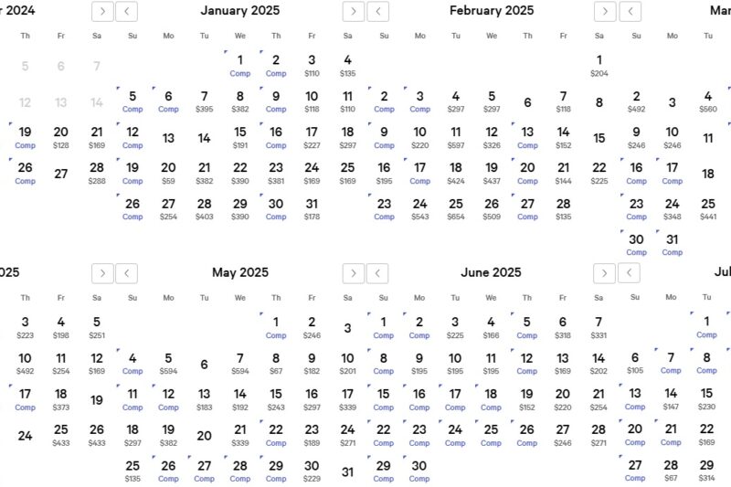 Myvegas Comp Calendar July 2025
