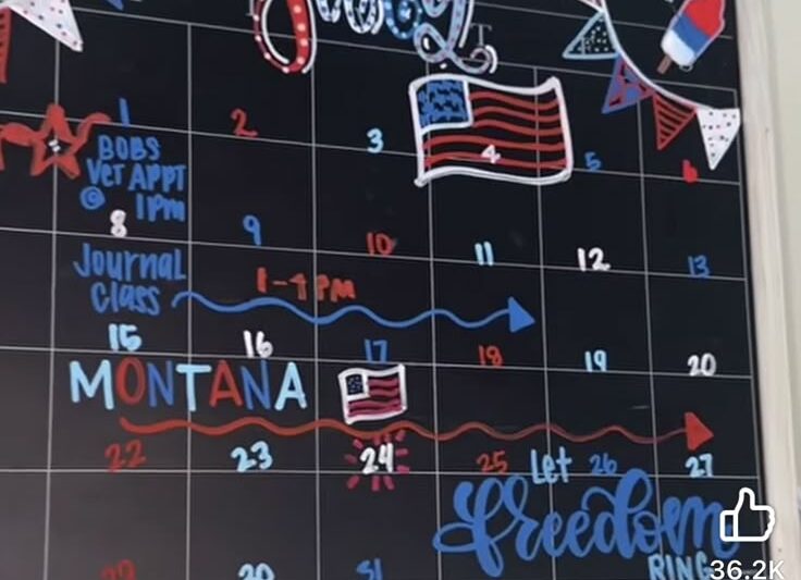 July Chalkboard Calendar Ideas 2025